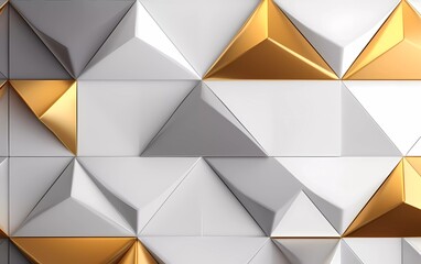 silver and yellow gold gradient geometric shape background. generative ai