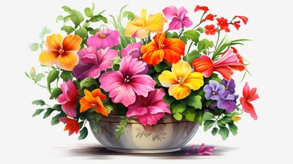 Realistic detailed flowers pot paint picture Ai generated art