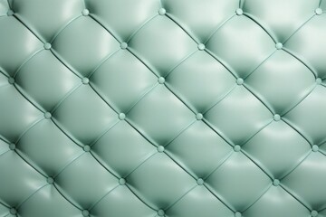 Seamless light pastel mint diamond tufted upholstery background texture 