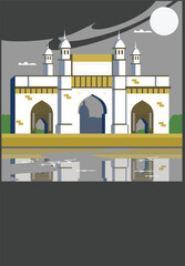 Islamic theme cartoon vector illustration 