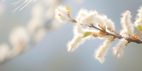 alder tree blossom and pollen in the wind - obrazy, fototapety, plakaty