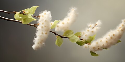 alder tree blossom and pollen in the wind - obrazy, fototapety, plakaty