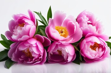Obraz premium Bouquet of pink peony flowers close up. Womens day or wedding concept