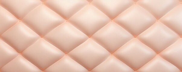 Fototapeta na wymiar Seamless light pastel peach diamond tufted upholstery background texture 