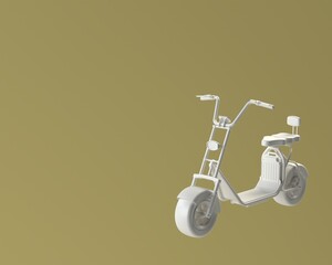 Electric scooter  plain render on gold background