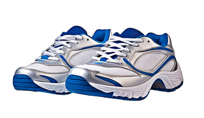 blue training shoes, sneakers 