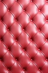 Seamless light pastel red diamond tufted upholstery background texture 