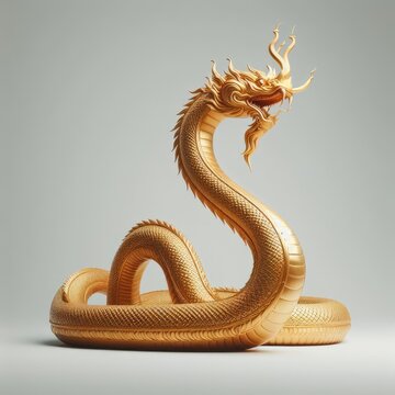 golden dragon statue on the wall
