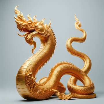 golden dragon statue on the wall
