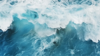 Waves of water of the river and the sea meet each other during high tide and low tide top view, Ai generated image