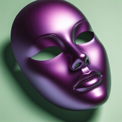 purrple mask on a green background
