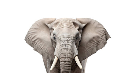 Elephant Face Shot on Transparent Background
