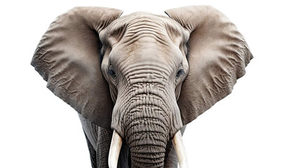 Elephant Face Shot on Transparent Background