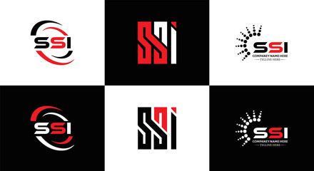 SSI logo. S S I  design. White SSI letter. SSI, S S I  letter logo design. Initial letter SSI letter logo set, linked circle uppercase monogram logo. S S I  letter logo vector design.	
