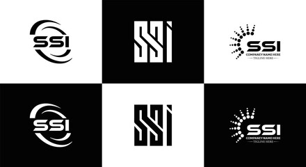 SSI logo. S S I  design. White SSI letter. SSI, S S I  letter logo design. Initial letter SSI letter logo set, linked circle uppercase monogram logo. S S I  letter logo vector design.	
 - obrazy, fototapety, plakaty