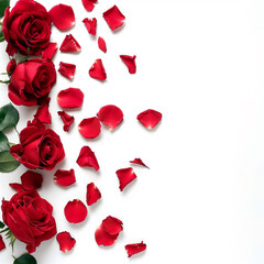Fototapeta na wymiar Red Roses on white background