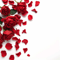 Red Roses on white background