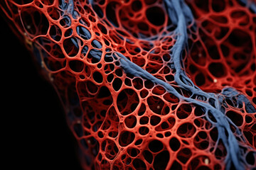 Electron microscopy unveils the straight line structure of a blood vessel, offering a supermacro view essential for biology and healthcare studies.