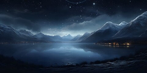 moonlight, stars, night sky, panorama
