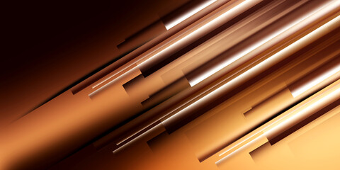 Golden brown luxury background. Premium diagonal line abstract colorful background with dynamic shadow