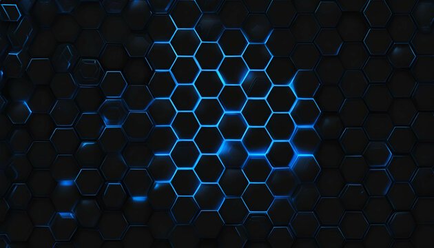abstract 3d rendering blue background with hexagons © Leon Rahman