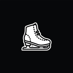 Original vector illustration. The icon of ice skates, or figure skating.