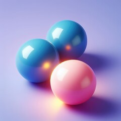 pink and blue colorful spheres
