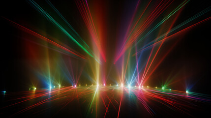 Colorful Spotlights on Balck Background