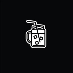 Original vector illustration. Icon of a jar of iced cold coffee.