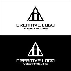 creative letter logo abc desain vektor