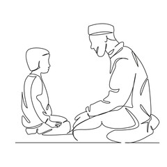 Muslim man with son