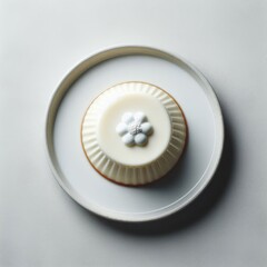 Fototapeta na wymiar close up of a white cake tiramisu on a plate 