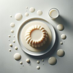 close up of a white cake tiramisu on a plate
