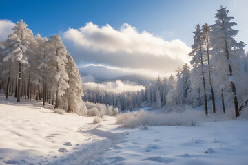 forest view during winter