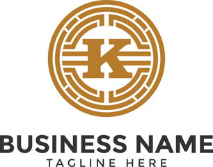 Obraz premium letter K crypto logo crypto coin business logo icon for website blockchain logo crypto coins