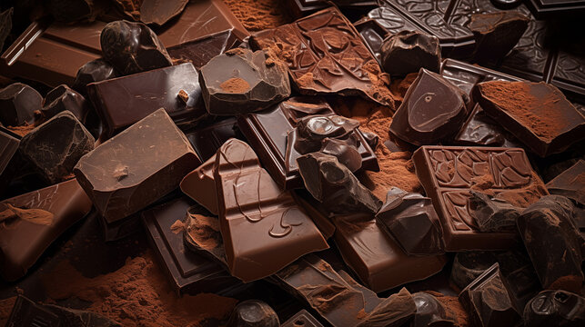 Artfully Arranged Chocolate Pieces