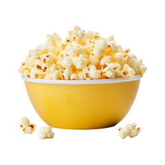 Bowl of popcorn isolated on transparent background