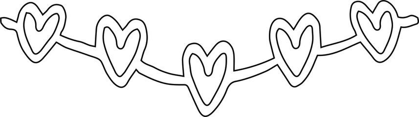 Garland heart  valentines day decoration and design.