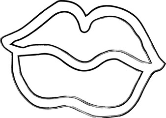 
Lips drawing decoration and design.