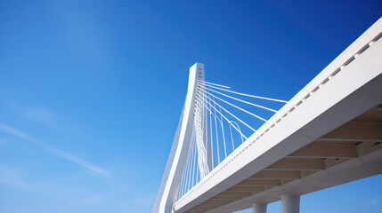 Naklejka premium Abstract Modern Bridge Architecture on sky background.