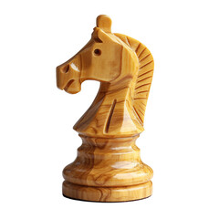 Knight chess piece on transparent background. Generative AI.