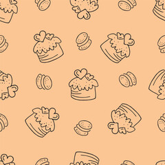 Seamless texture pattern vector - sweet cake background