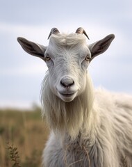 Obraz premium a goat is in the field.