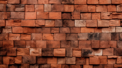 Muro de ladrillos de arcilla de colores rojizos para usar como textura