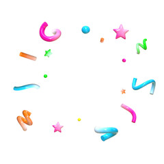 3d cute confetti pop , surprised decorative element 