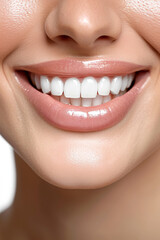 A Detailed Shot Showcasing the Brilliance of a Woman's Smile