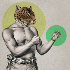 Surreal Collage Save The Planet Jaguar Tropical Champion 