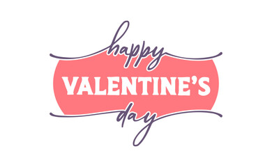 Happy Valentine's Day banner. Calligraphic elegant and cute valentines logo. - obrazy, fototapety, plakaty