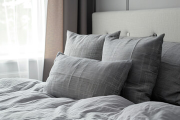 Stylish Gray Pillow Bed In A Modern Room