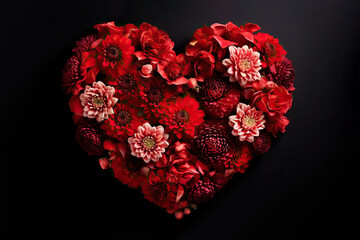 Romantic Floral Arrangement: Flowers Crafted in the Shape of Heart